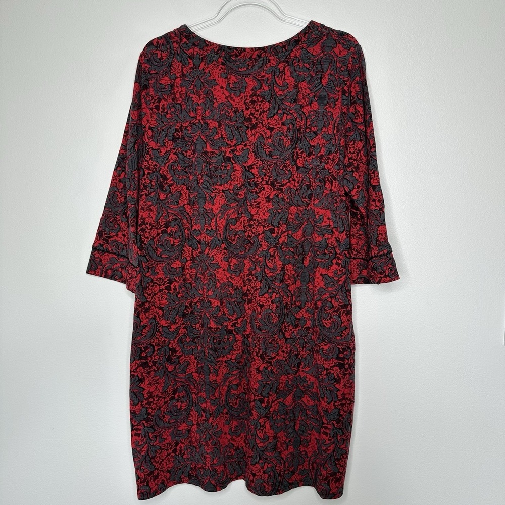 Soma Cool Nights‎ Nightgown Sz XL Red Floral Cotton Modal Blend - Picture 2 of 9